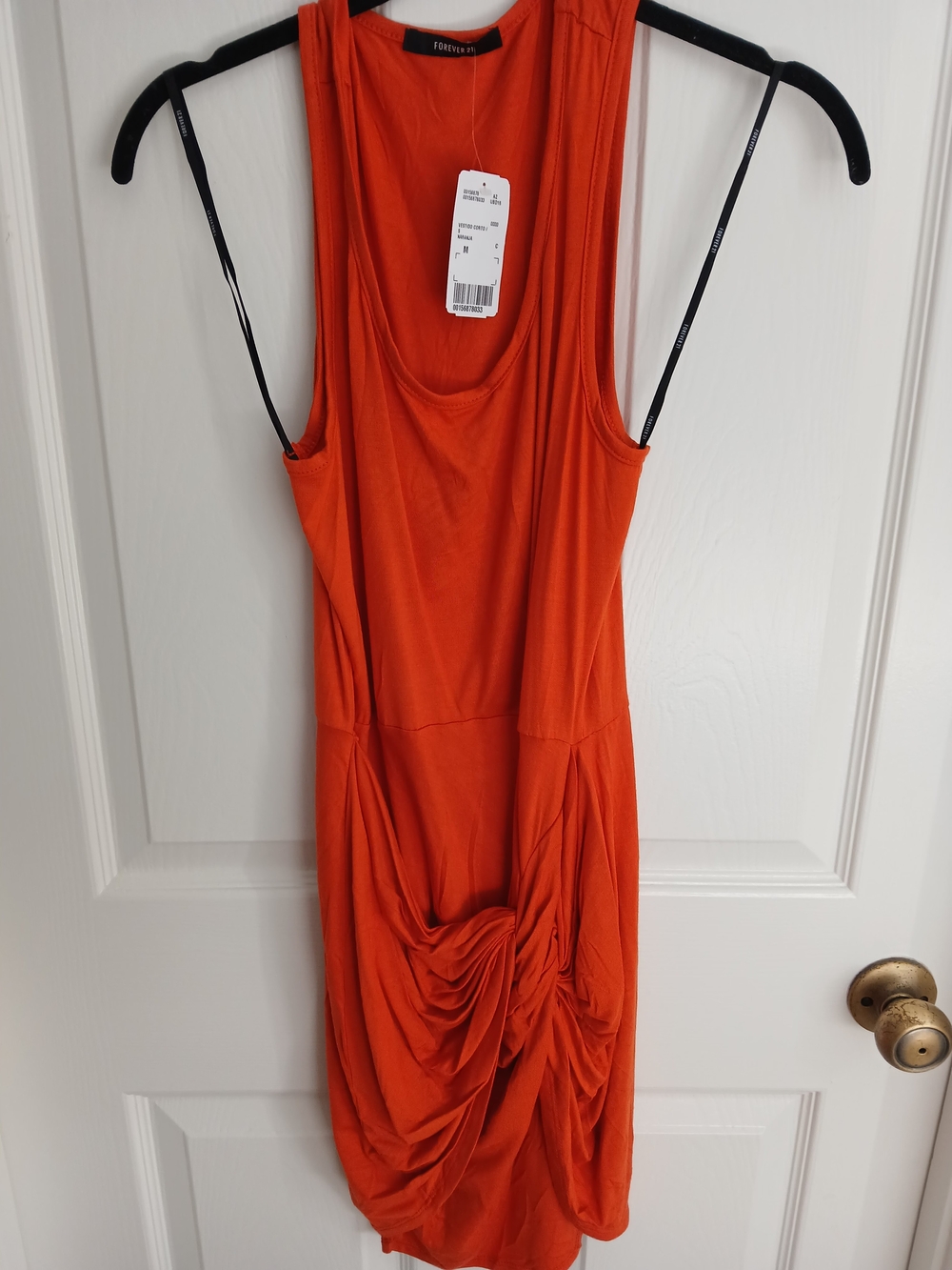 NWT Forever 21 Orange Draped Tank Dress